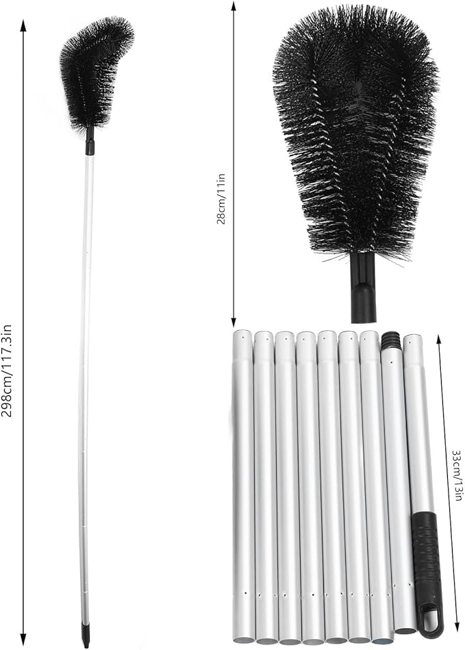 Gutter Cleaning Tools from Ground, Adjustable gutter Cleaner and Brush, Multifunctional High Efficiency Long Reach Gutter Guard Roofing Tool, for Removing Leaves and Debris