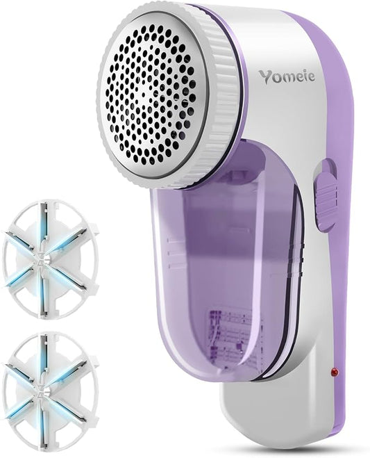 Fabric Shaver Rechargeable, Electric Lint Remover & Pill Remover for Clothes, USB-C Sweater Shaver with 6-Leaf Blade Depiller, Removes Fuzz Pills Bobbles from Cashmere Fleece Couch Furniture by Yomeie