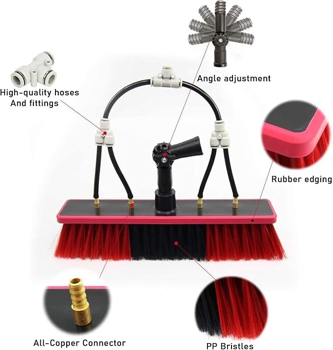Solar Panel Cleaning Brush 23.6ft Aluminium Telescopic Pole for Cleaning Windows Solar Panels Greenhouse Roof Cleaning Tool / 35cm Brush Head,35cmbrushhead-5.4M/18FT