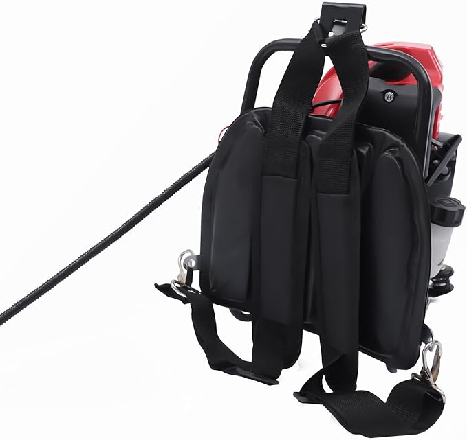 52cc 2 Stroke Gas Powered Backpack Broom Sweeper, 2.3HP Outdoor Handheld Sweeper Snow Sweeping Broom with Drive Rod, Portable Driveway Turf Lawns Cleaning Tools Petrol Engine Power Broom