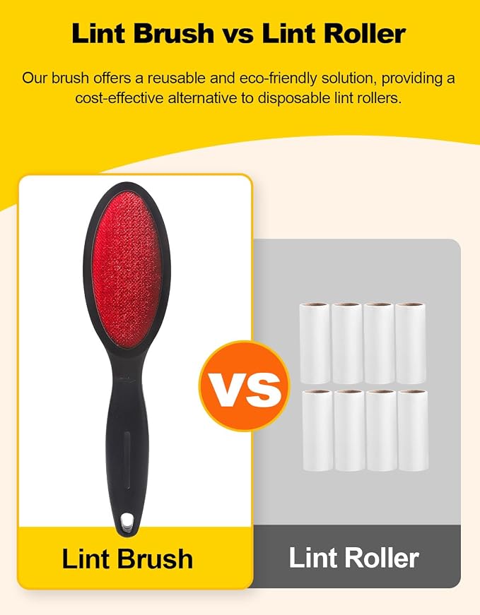 Lint Brush Lint Remover Lint Brushes for Clothes - Dual Sided Reusable Pet Hair Remover for Clothes Sheet Carpet Furniture Fabric, 2 Count - Image 6