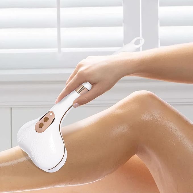 Electric Body Brush Back Scrubber for Shower, Double Head Rotating Electric Bath Brush with 5 Pair Replacement Brush Heads, 2 Speed IPX6 UBS Rechargeable Shower Brush for for Body Cleaning Massage
