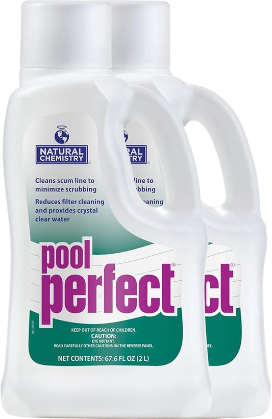 Natural Chemistry Pool Perfect, 2 L, 2 Pack, Pool Cleaner to Eliminate Contaminant, Debris, and Other Residue