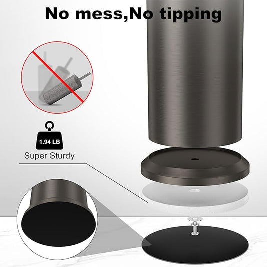 Pewter Toilet Brush and Holder，Extra Long Handled Toilet Brush for Bathroom，Stainless Steel Heavy Duty Toilet Bowl Brush,Removable Inner Bowl,Deep Cleaning Dense Bristles Cleaner Brush -Space Saving