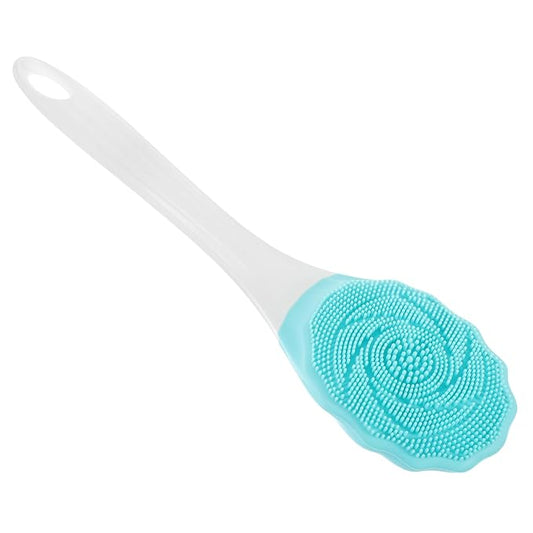 OUNONA Electric Waterproof Bath Brush Long Handle Silicone Body Scrubber for Men and Women Back Cleaning Tool for Shower and Bath Ergonomic Design for Easy Use