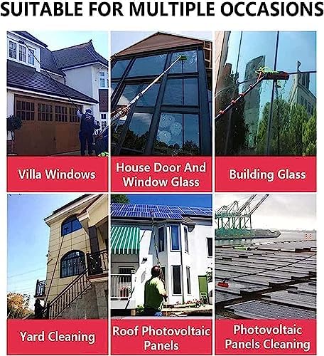 Window Cleaning Brush 3.6-11M Water Fed Pole Telescopic Brush,Conservatory Roof Cleaner/Water Fed Extendable Brush/Window Clean Kit Roof Cleaning Tools with Water S
