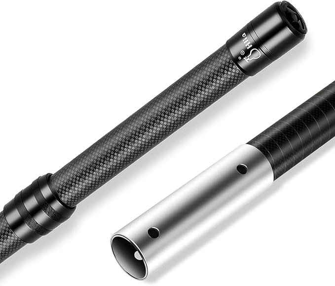 Pool Pole Carbon Fiber, Premium15FT Pool Pole telescopic 4.6 to 15 FT, Adjustable 4 Piece Extendable Pool Cleaning Pole, Professional Pool Pole fit for Brushes, Vacuum, Nets, Skimmers, Rakes