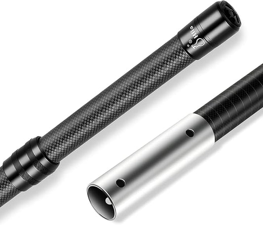 Pool Pole Carbon Fiber, Premium15FT Pool Pole telescopic 4.6 to 15 FT, Adjustable 4 Piece Extendable Pool Cleaning Pole, Professional Pool Pole fit for Brushes, Vacuum, Nets, Skimmers, Rakes