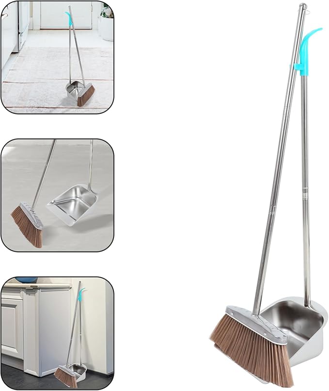 Ergonomic Handle Broom Dustpan Set Indoor House Cleaning Tool Broom and Dustpan for Home