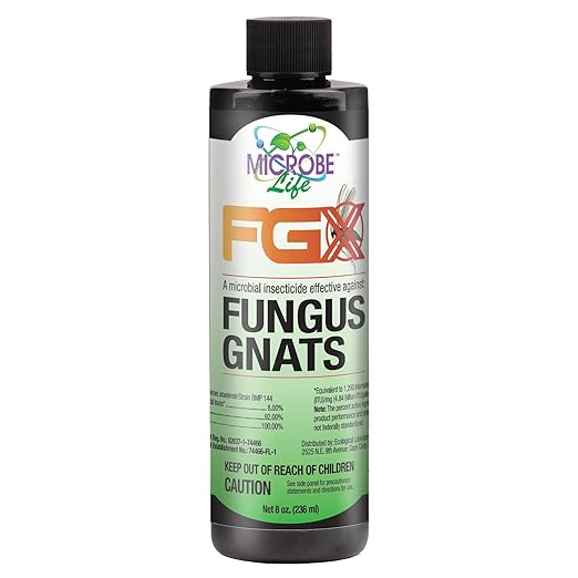 Microbe-Life Hydroponics FGX Fungus Gnat Killer, Natural BTi Pest Control for Plants, Indoor Plant Pest Control to Get Rid of Gnats in Houseplants, Safe for Pets & People, 8 Fl Oz