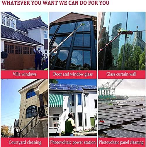 Telescopic Glass Cleaning Brush,Photovoltaic Panel Cleaning 3.6-11M Water Fed Telescopic Brush Window Clean Extendable Cleaner Conservatory Roof Cleaning Tools Photovolta,36ft/11m