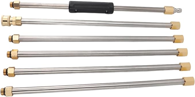 Pressure Washer Wand with Gutter Cleaner Attachment, 90 Inch Rod for Power Washer Lance, Wall Roof Gutter Cleaning Tool