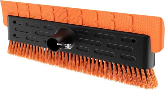 Year-Round Roof Rakes for Snow, Leaves & Moss – 16” No-Scratch Foam Blade & Roof Brush, Snow Rake, Solar Panels, RVs & Cars, C-Shaped Push/Pull Roof Snow Removal Tool (Pole Not Included)