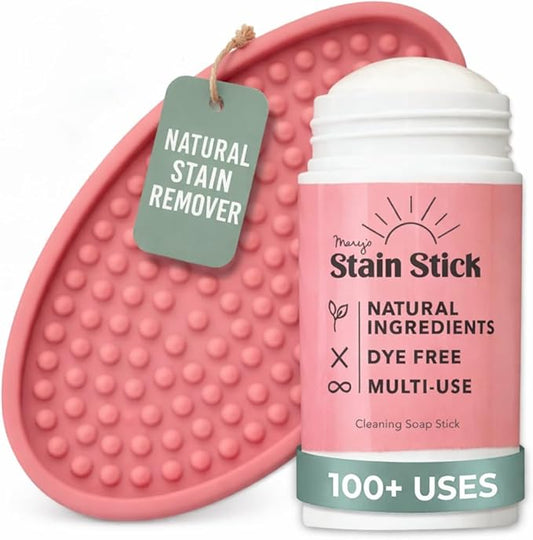 Mary’s Non Toxic Stain Remover Stain Stick with Scrub Base, Natural Refillable Laundry Stain Remover, Baby Stain Remover, Works on Blood, Grass, Food, Ink & Markers