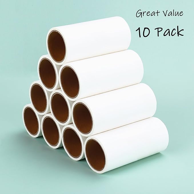 Lint Roller Refills 4 inch Bulk 10 Rolls Total 600 Sheets Extra Sticky Lint Remover Replacement Refills Compatible with Evercare PetLovers Muji IKEA and Others (Inside Dia. 1-1/2 inch) - Image 3