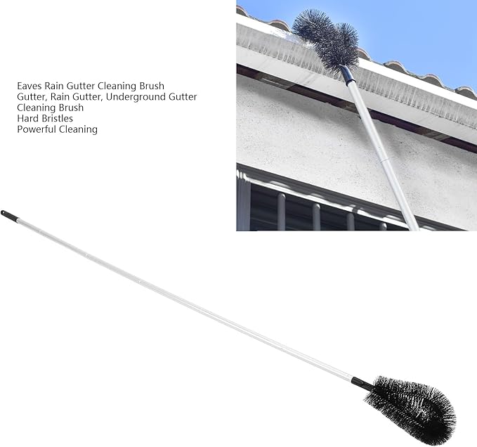 Gutter Cleaning Tools from Ground, Adjustable gutter Cleaner and Brush, Multifunctional High Efficiency Long Reach Gutter Guard Roofing Tool, for Removing Leaves and Debris