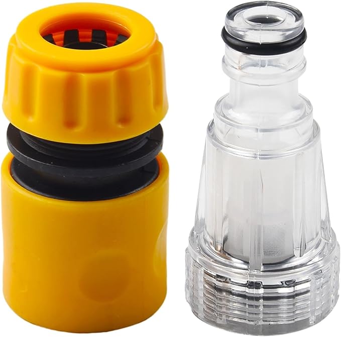 Pressure Washer Filter, Car Wash Water Filter Pressure Washer Water Connector Filter Set Connector Fittings Interface Accessories Garden Hose Pipe Fitting