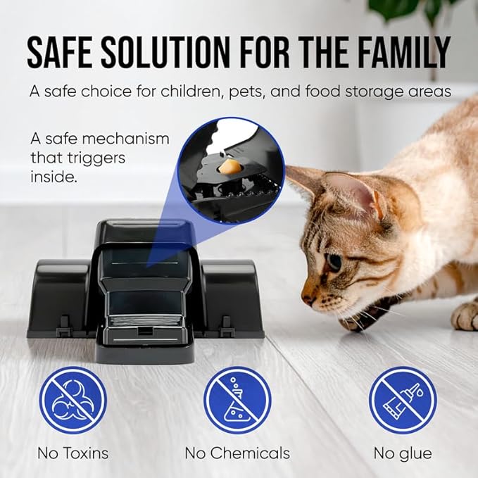 Rat and Chipmunk Traps. Prevents Accidental Triggering with Dual Tunneled Design. Covered Snap Traps for Humane Kill, Reusable, Pest Control for Rats,Outdoor Indoor & Use 4 Pack (4)