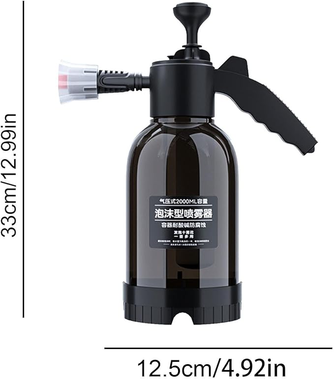 Car Foam Sprayer - 2L Handheld Pump Detailing Cleaning Tool | Foaming Car Wash Sprayer - for Garden Home Lawn Outdoor Patio Driveway Cleaning Plant Watering