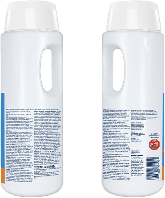 Poolife Instant Clear Cleaning Granules 5 lb – Fast-Dissolving Cal Hypo Shock – Restores Cloudy Pools in Hours – Includes 2 Scum Socks and 7-in-1 Test Strips
