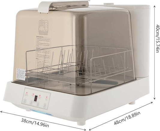 Countertop Dishwasher, 110V 800W Portable Automatic Dishwashing Machine with Tank & Touch Control, Household Compact 3 Washing Programs Dishwasher With Clear Door For Apartments, Dorms
