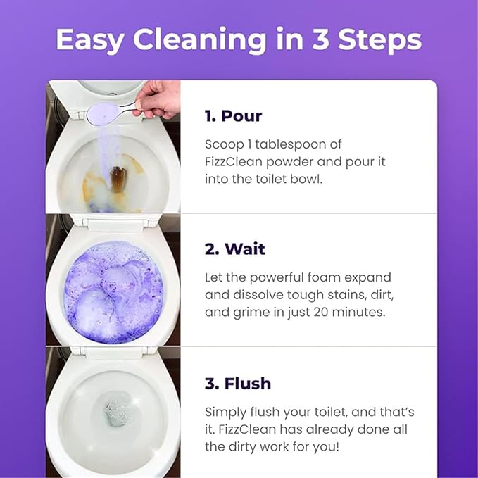 Fizzclean Toilet Cleaner, Fizzclean Toilet Cleaning Foam, Foam For Sparkling Clean, Touch Free Foaming Cleaning Powder (1)