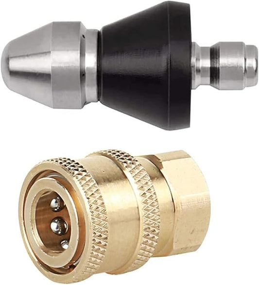 Sewer Cleaning Tool High Pressure Turbo Washer Nozzle Gutter Cleaning Tool Massage Clogged Pipes Opens Clogging Of Sewage Pipes(1 Front 3 Rear)