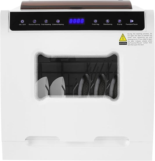3-In-1 Portable Dishwasher,785W Countertop Mini Dishwasher With Display Screen & Child Lock,Multi-Functional Large Capacity Compact Drying Storage Dishwasher For Apartments,Dorms,Kitchens (800W 5L)