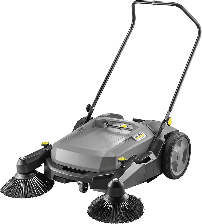 Kärcher Pro Walk Behind Outdoor Push Sweeper, KM 70/20 C 2SB, Two Bristle Brushes, Sweeps up to 20,000 ft² - 11 Gallon Capacity - for Commercial Use in Warehouses, Workshops, and More
