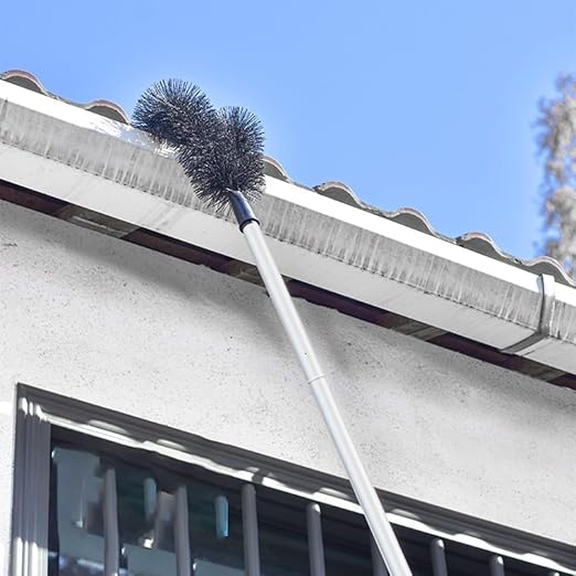 Efficient Roof Dust Removal Brush - Adjustable Gutter Cleaning Tool with Durable PET Bristles (2.28m)(2.28m)