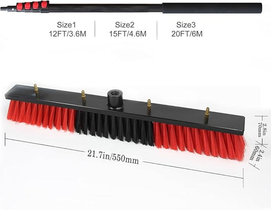 Window Cleaning Telescopic Pole,Water Fed Extendable Brush Suitable for Cleaner Conservatory Roof Photovoltaic Panel Cleaning Extendable Solar Panel Roof Cleaning Tools 7.2M