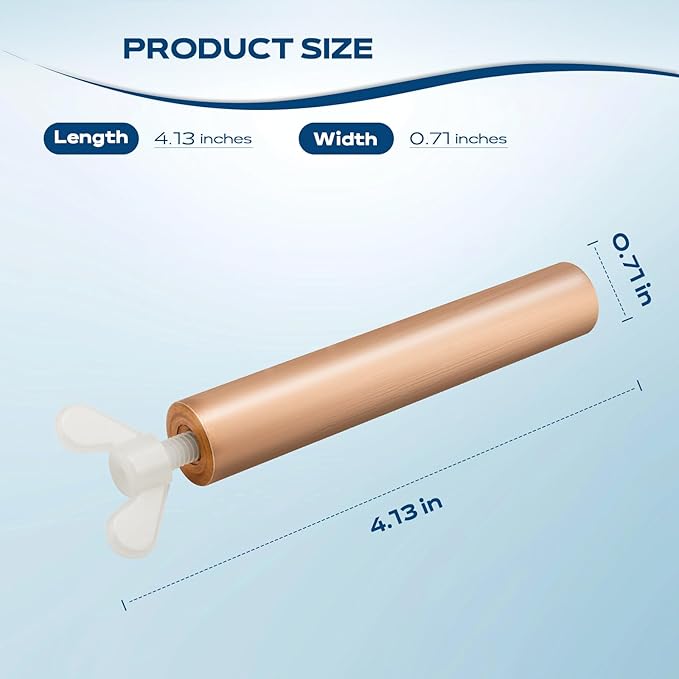 Copper Anode Replacement Compatible with Most Brands 4.13 x 0.71 Inch Threaded M6 with Wing Screws for Pool Cleaning, Copper Tube for Pool