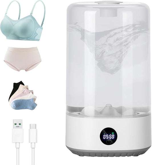 Portable Mini Washing Machine, 6L Compact Washer for Underwear, Baby & Pet Clothes, Rechargeable Cordless Laundry Machine for Singles, Apartments, RV, Type-C Charging
