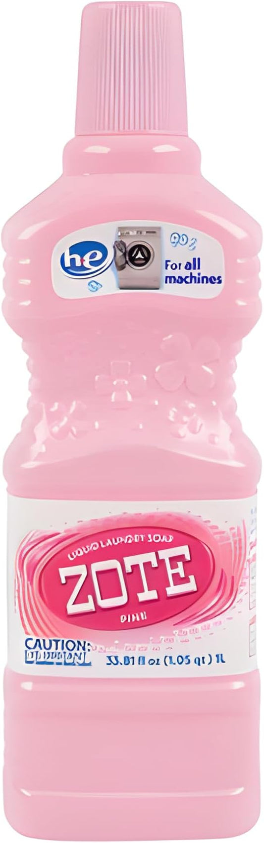 “Zote Pink Liquid Laundry Soap, 6-Pack (33.81 fl oz each), HE & Standard Machines, Gentle & Effective Cleaning”
