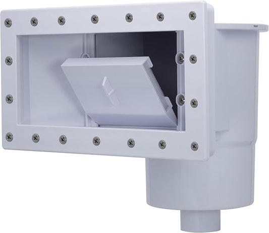 Rx Clear Heavy Duty Wide-Mouth Complete Thru-Wall Skimmer Kit for Above-Ground Swimming Pool | Made of Non-Corrosive Abs Plastic | Chemical Resistant | White