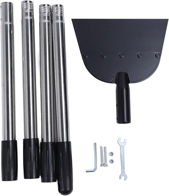Flat Snow Shovel Ice Scraper, Long Handle Shovel Snow Ice Chopper Ice Removal Tool, for Walkway Driveway Road Cleaning