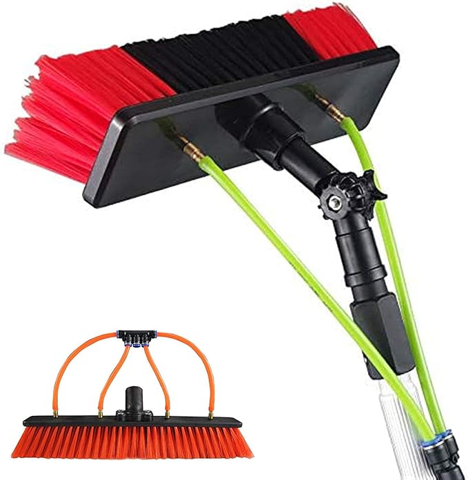 Water Fed Telescopic Brush 3.6-11M Window Cleaning Pole Brush Window and Solar Panel Cleaning System Windows Cleaning Trucks Water Fed Pole Kit for Trucks Water Fed Pole Kit