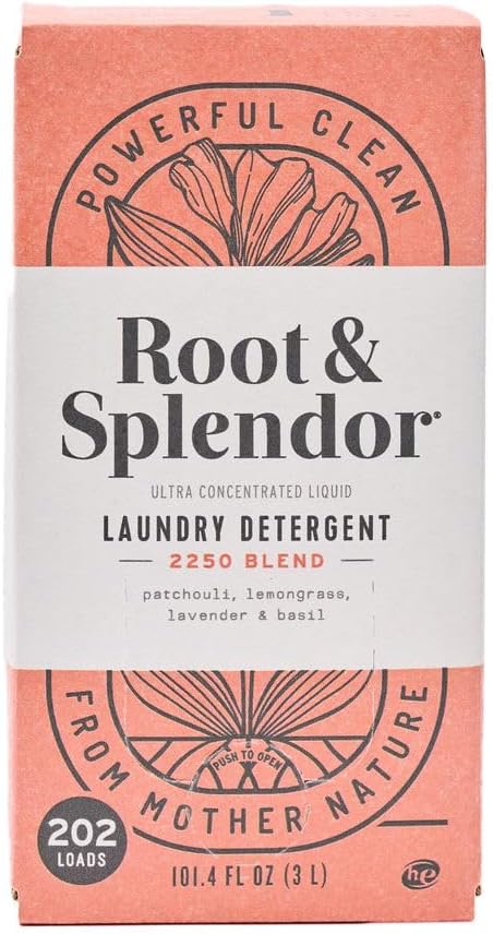 Root & Splendor Ultra Concentrated All Natural Laundry Detergent Liquid - Plant Based, Enzymatic Laundry Soap, 2250 Scent, 3 Liter, 200 Loads
