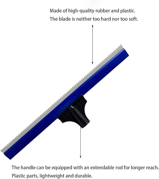 16in Epoxy Squeegee, Teeth Notched Squeegee for Self Leveling Cement Urethane Epoxy Floor Wall Spreader, Lightweight Professional Epoxy Tool for Garage Floors Driveways Walls