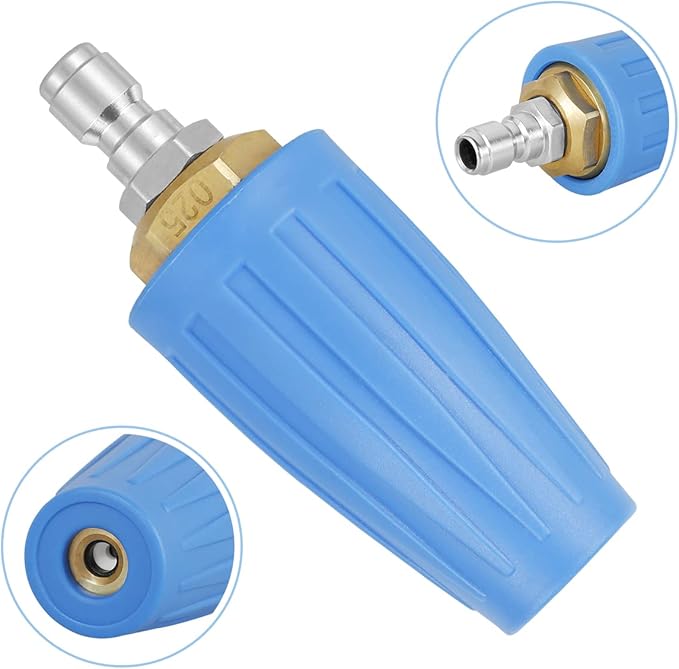 Pressure Washer Turbine Head 4000 PSI Professional Turbine Head Spray Nozzle 360 Degree Rotating Pressure Washer Nozzle 1/4inch Quick Connect for Cleaning Brick Concrete