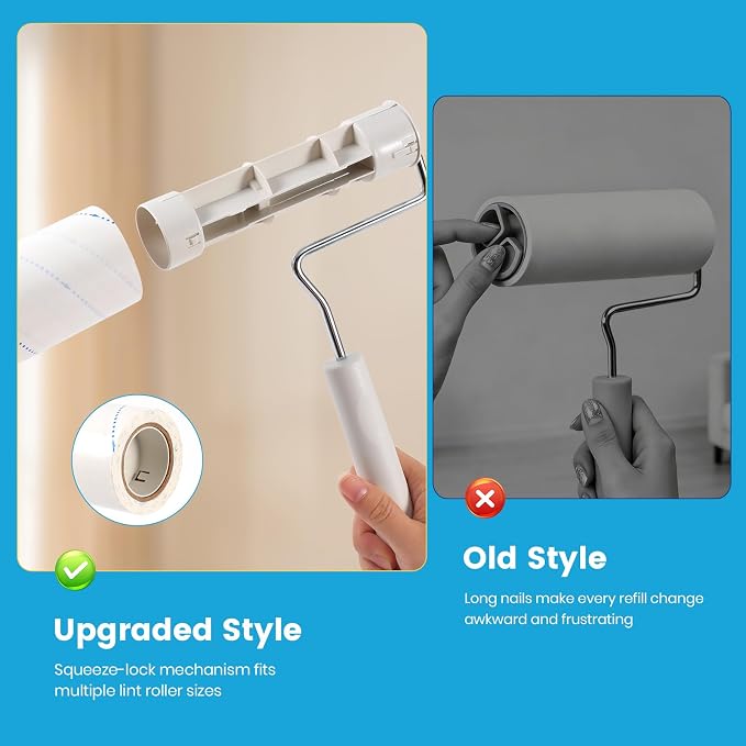 Extra Sticky Large Surface Lint Roller for Pet Hair, 500 Sheets | Easy Spiral Tear, 6.3" Wide Lint Roller, Cat & Dog Hair Remover for Clothes, Carpet, Giant Lint Remover with Storage Base - Image 4