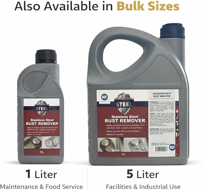 Non-Toxic Stainless Steel Rust Remover & Stain Cleaner - NSF Approved - 4oz