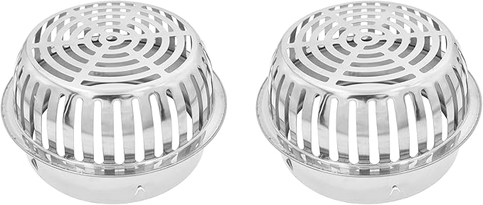 Roof Floor Drain,SAFYY 304 Stainless Steel Roof Drain Dome,Balcony Roof Dome Drain Cover,Yard Outdoor Anti Blocking Strainer,Gardens Gutter Cleaning Tool,Rain Bucket Drainage Parts (2, 200mm/8)