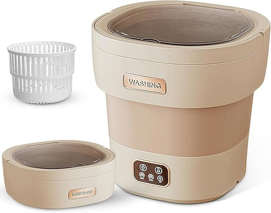 Portable Washing Machine, 12L Large Capacity Foldable Washer, Dryer with 3 Cleaning Modes, Upgraded Small Mini Laundry Machine for Baby Clothes, Underwear, Socks, Apartment, Travel, Camping, Dorm