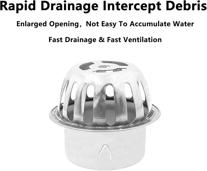 Roof Floor Drain,SAFYY 304 Stainless Steel Roof Drain Dome,Balcony Roof Dome Drain Cover,Yard Outdoor Anti Blocking Strainer,Gardens Gutter Cleaning Tool,Rain Bucket Drainage Parts (1, 75mm/3")