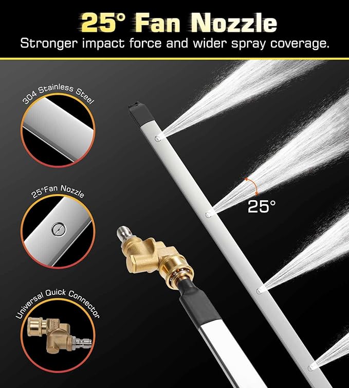 40"&24"(2Pcs Set) Upgraded Radiator Cleaning Wand With 25° Fan Nozzles,Water and Air Dual-Use 4500 PSI Pressure Washer Tool Set for Car,Truck and Other Vehicles.