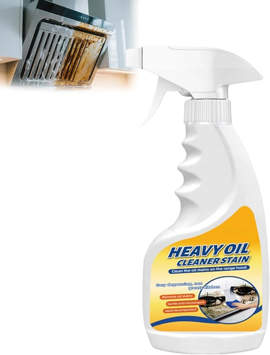 500ML Heavy Oil Cleaner Stain, Effective Multi-Purpose Cleaner with Spray,Clean Kitchen Up Oil Stains,All Purpose Grease Cleaning Heavy Duty,Grease Remover Kitchen for Multi-Surface Cookware (1PCS)