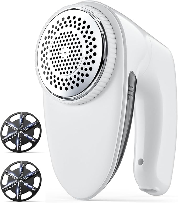 Bymore Fabric Shaver, Lint Shaver, Sweater Shaver for Clothes, White | Large 65mm head and six-leaf blades cover more area in fewer passes for fast, even care on sweaters, couches and furniture by Bymore