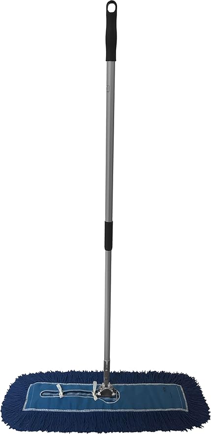 Ultimate Dust Mop Kit: Industrial-Grade Performance, Heavy-Duty Frame, Telescopic Handle - Blue 24 Inch