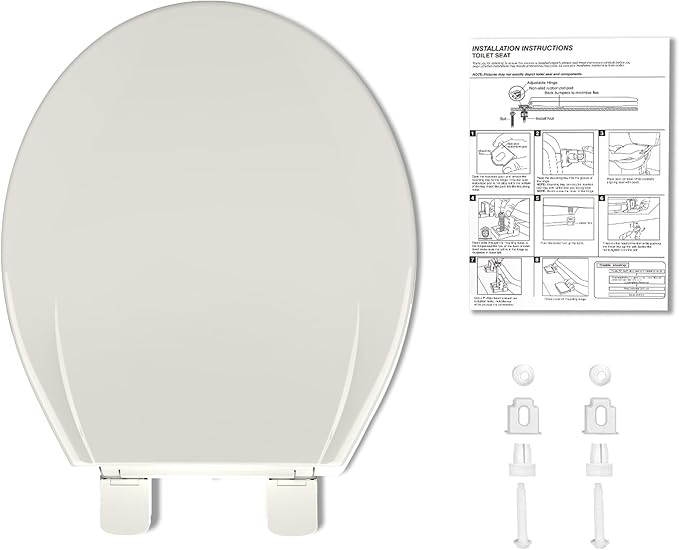 Slow Close & Quiet Commercial Toilet Seat 17" Round – Quick-Release Hinges, Durable Polypropylene, Grip-Tight Bumpers, Mark-Resistant, Soft Close Lid, Easy Install & Clean, for Business
